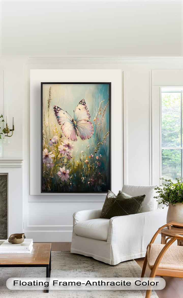 Butterfly Among Wildflowers – Animal Oil Painting