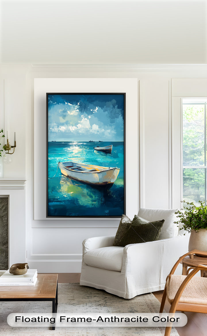 Still Waters at Sea – Boat Oil Painting