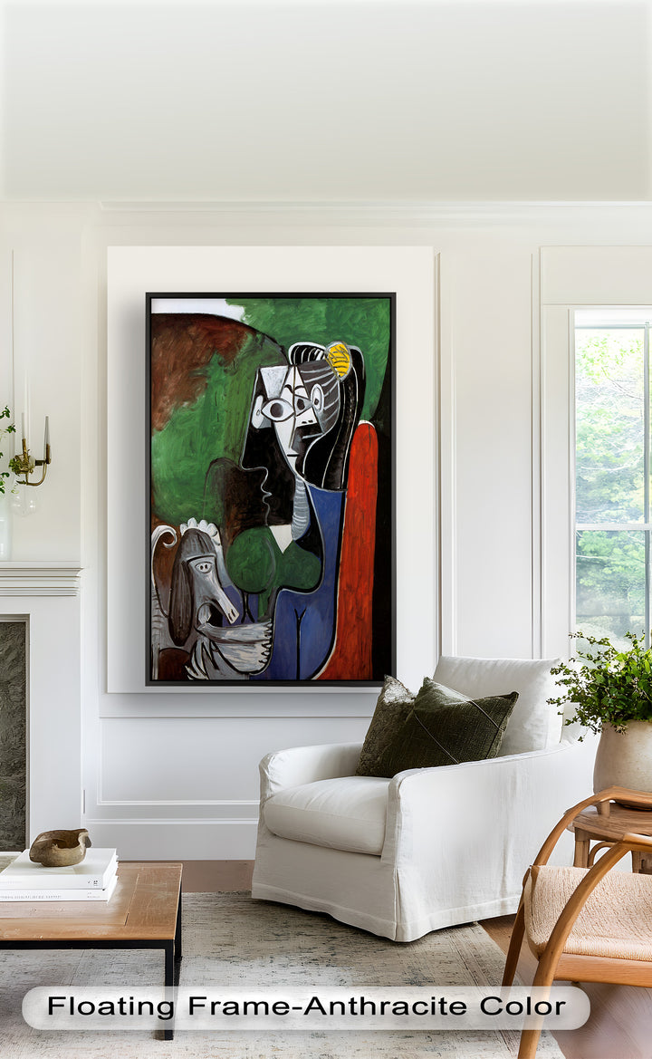 Lady with Poodle – Surreal Cubist Portrait Picasso Oil Painting