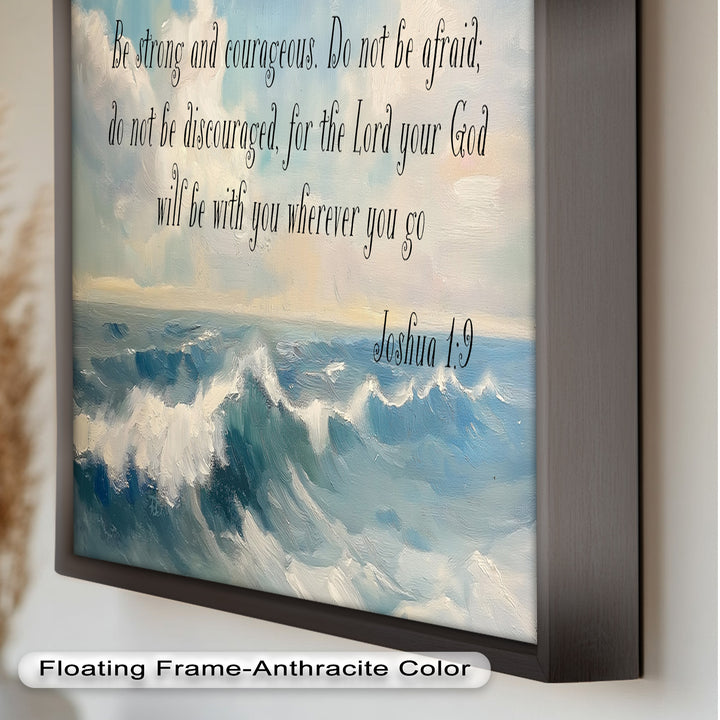 Joshua 1:9 – Strength and Courage Bible Verse Oil Painting