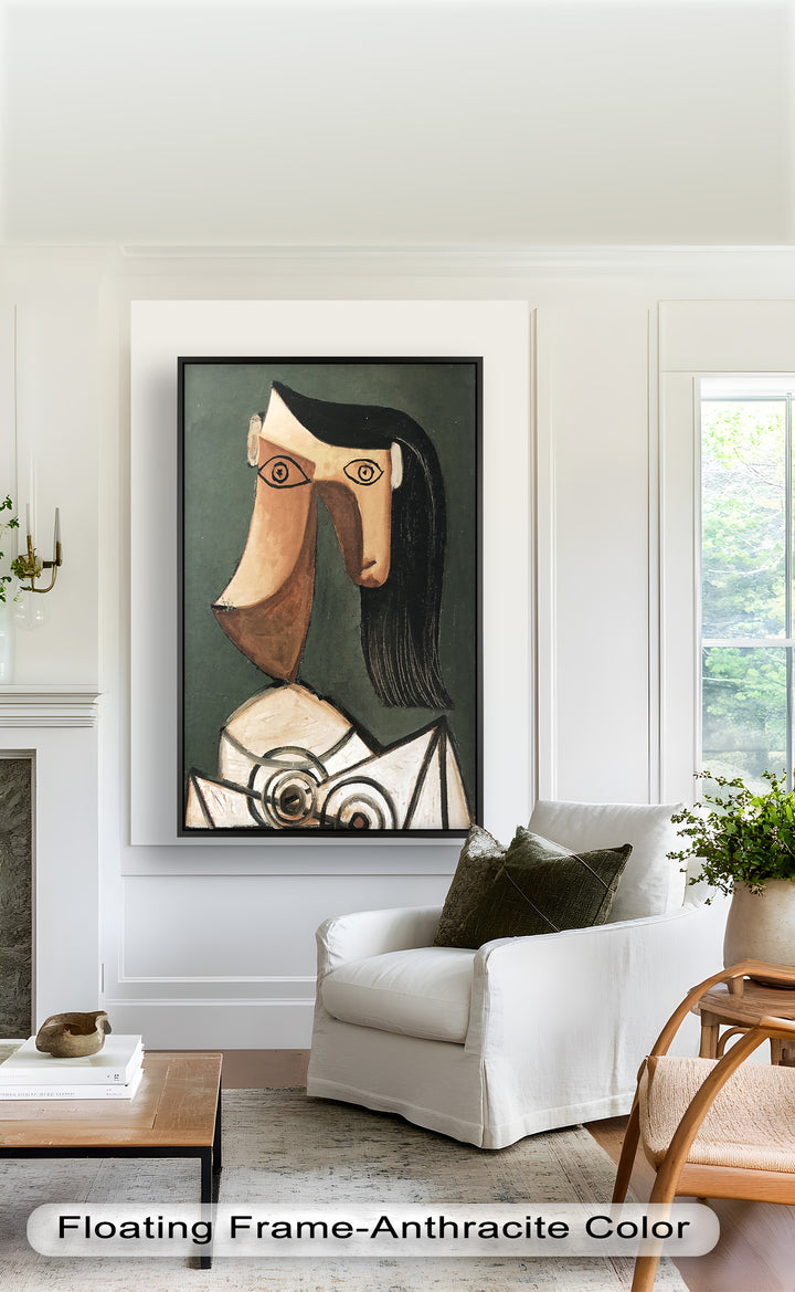 Serene Abstraction – Cubist Female Portrait Oil Painting