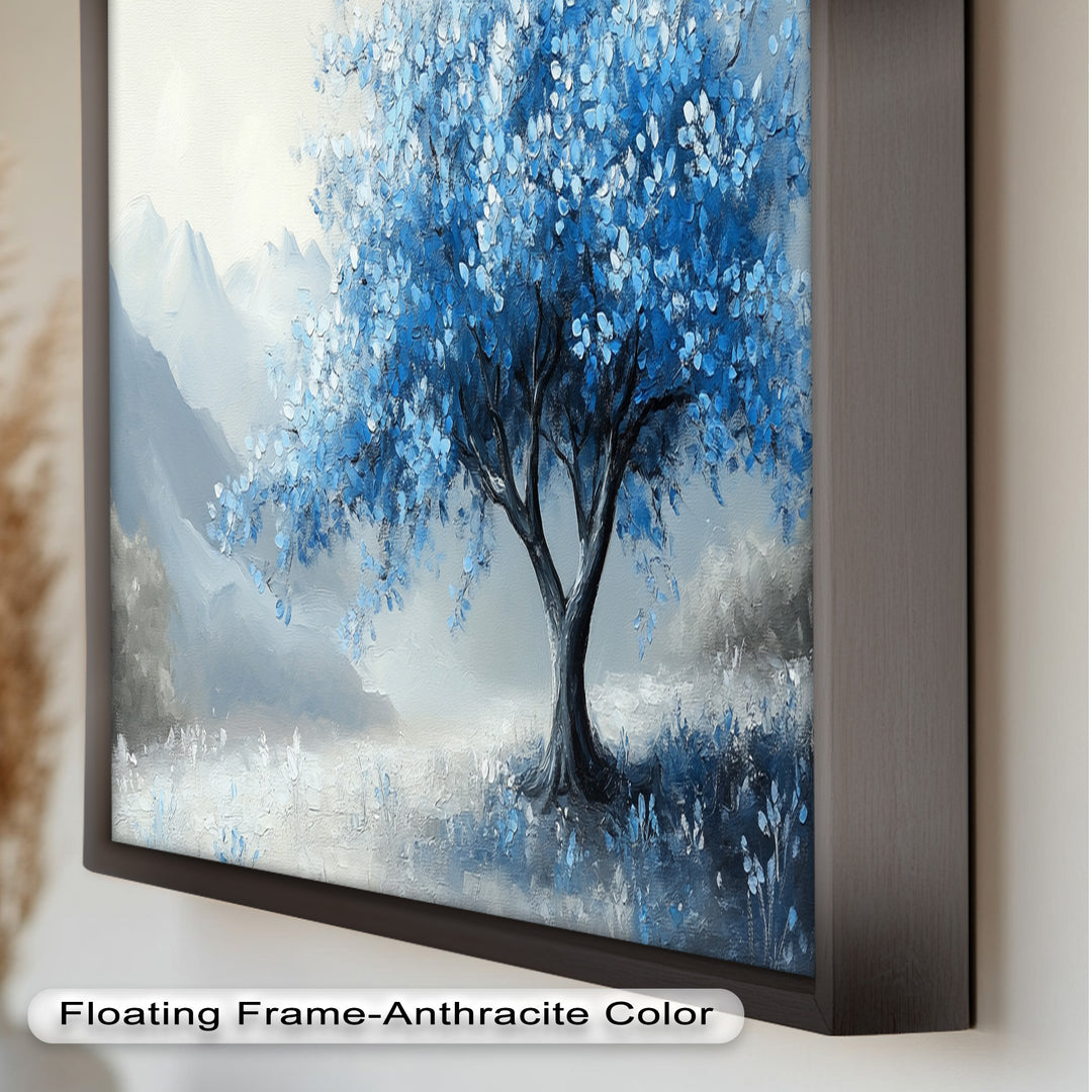 Blauer Baum – Landschaftsölgemälde