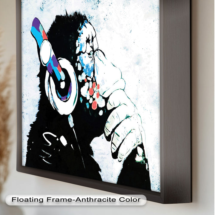 Contemplative Chimp with Headphone – Banksy Oil Painting