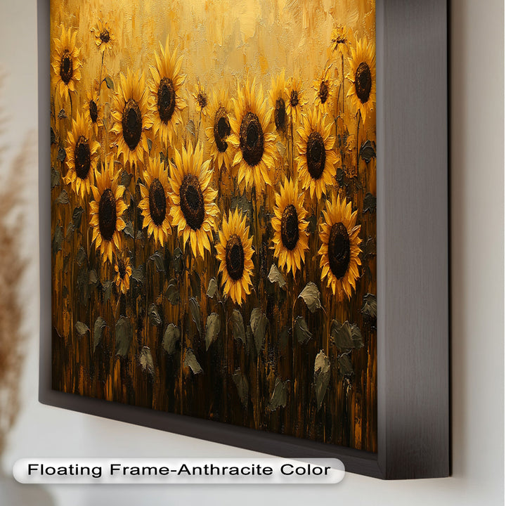 Golden Sunflower Field Wall Art – Floral Oil Painting