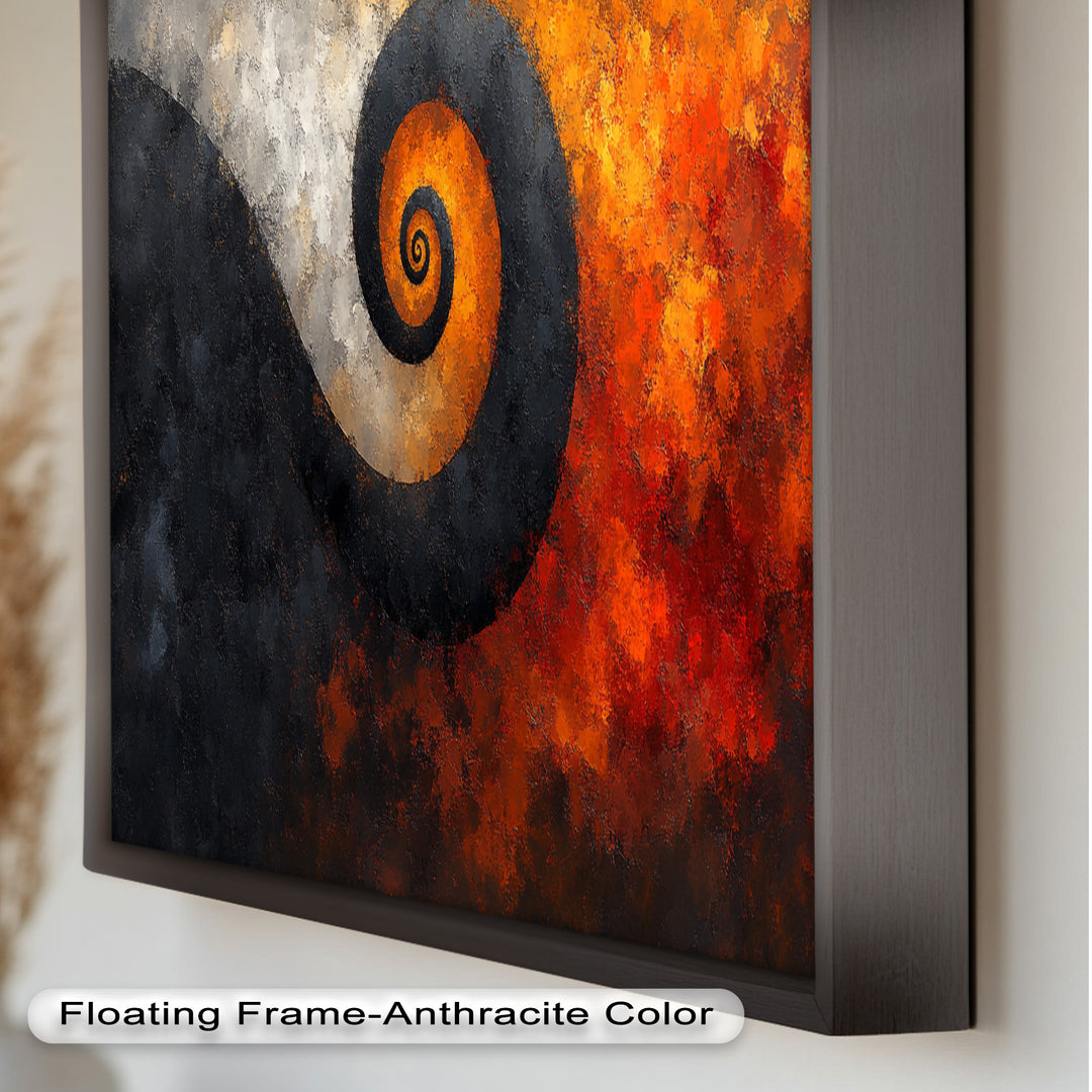 Autumn Swirl – Abstract Spiral Oil Painting
