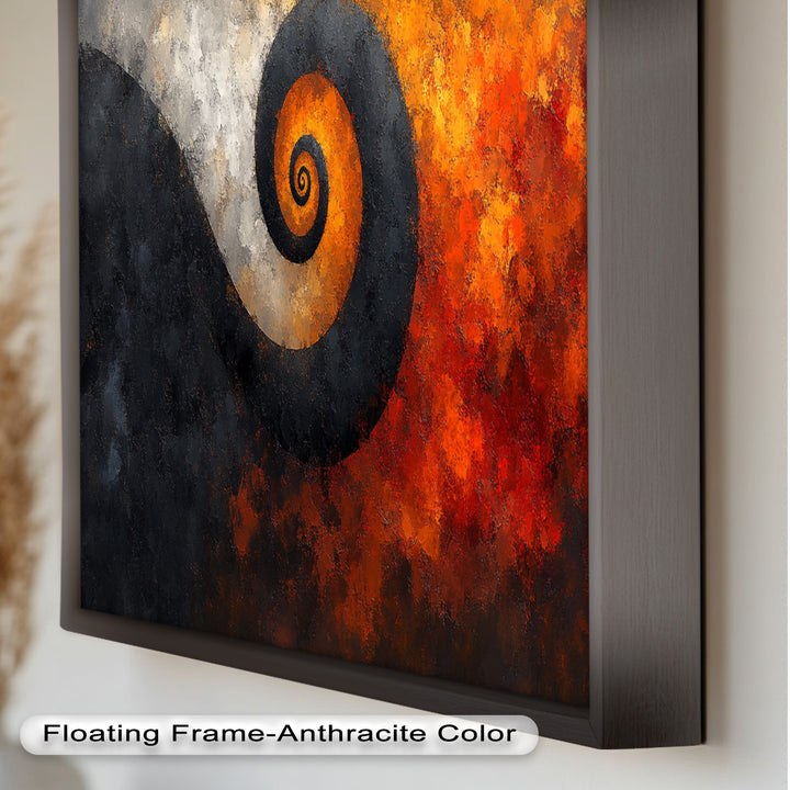 Autumn Swirl – Abstract Spiral Oil Painting