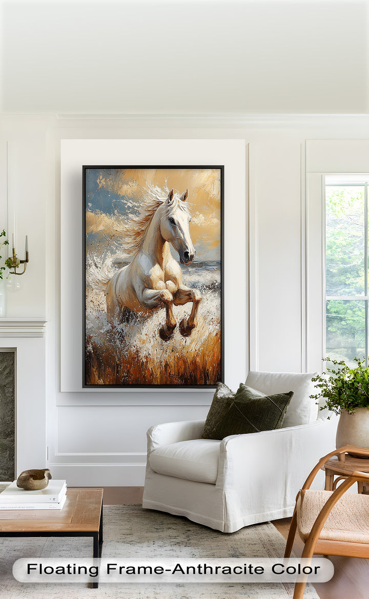 Spirit of the Wind – White Horse Oil Painting