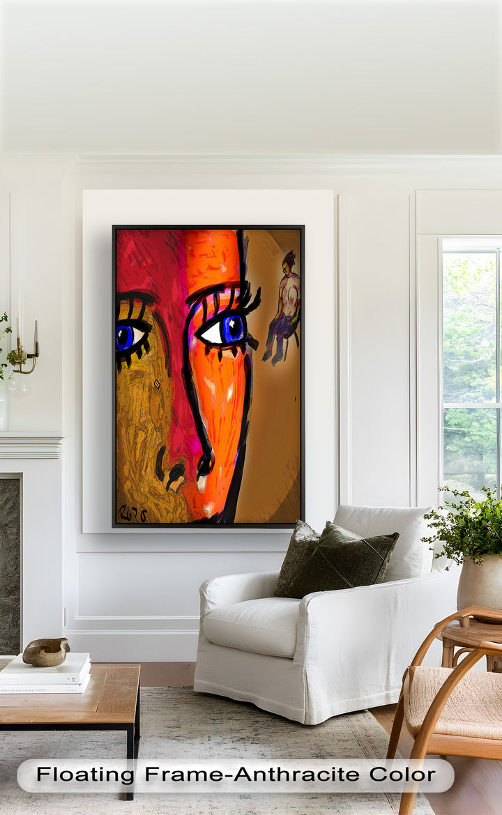 Vivid Gaze – Abstract Expressionist Portrait Oil Painting