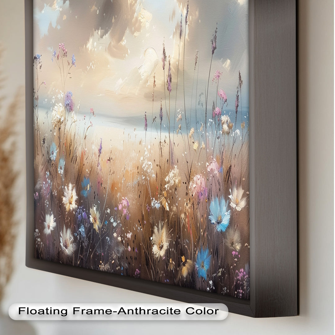 Spring Wildflowers Landscape – Tranquil Nature Oil Painting