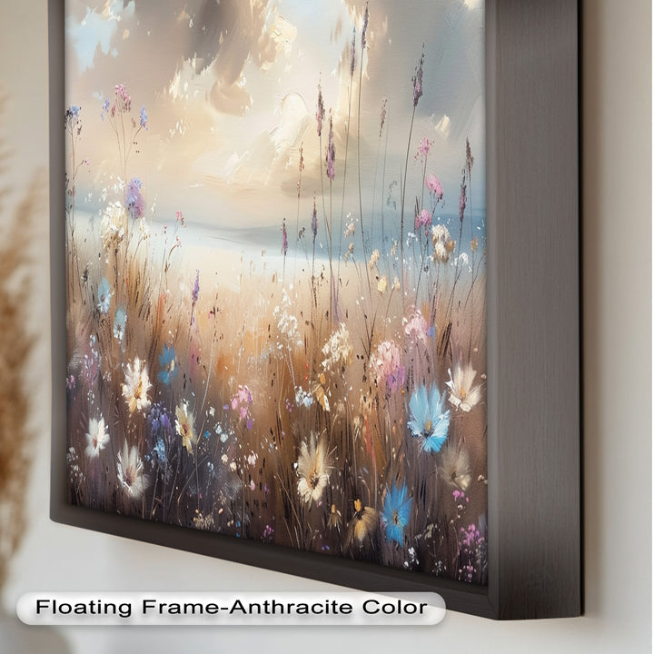 Spring Wildflowers Landscape – Tranquil Nature Oil Painting