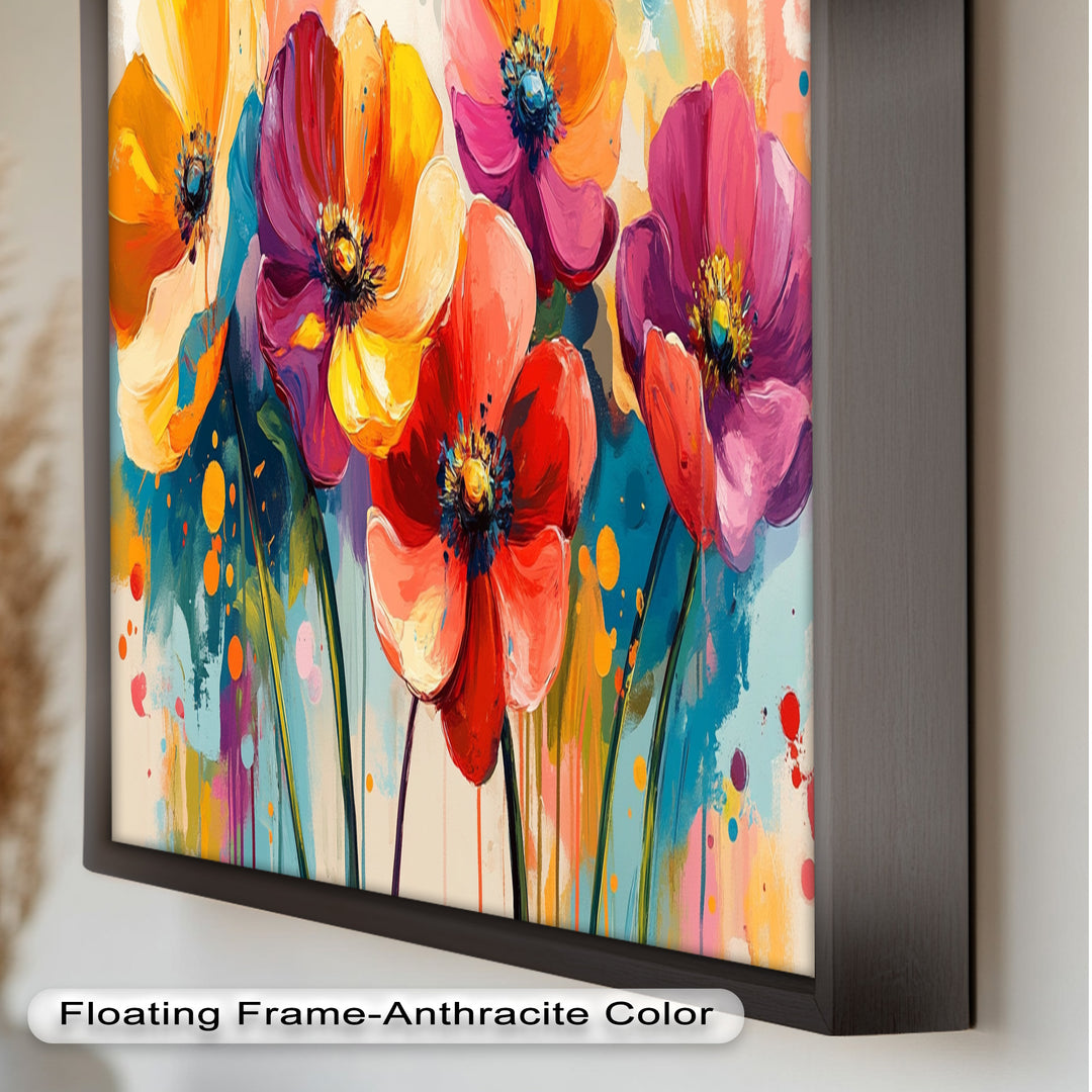 Colored Flowers – Vibrant Floral Oil Painting