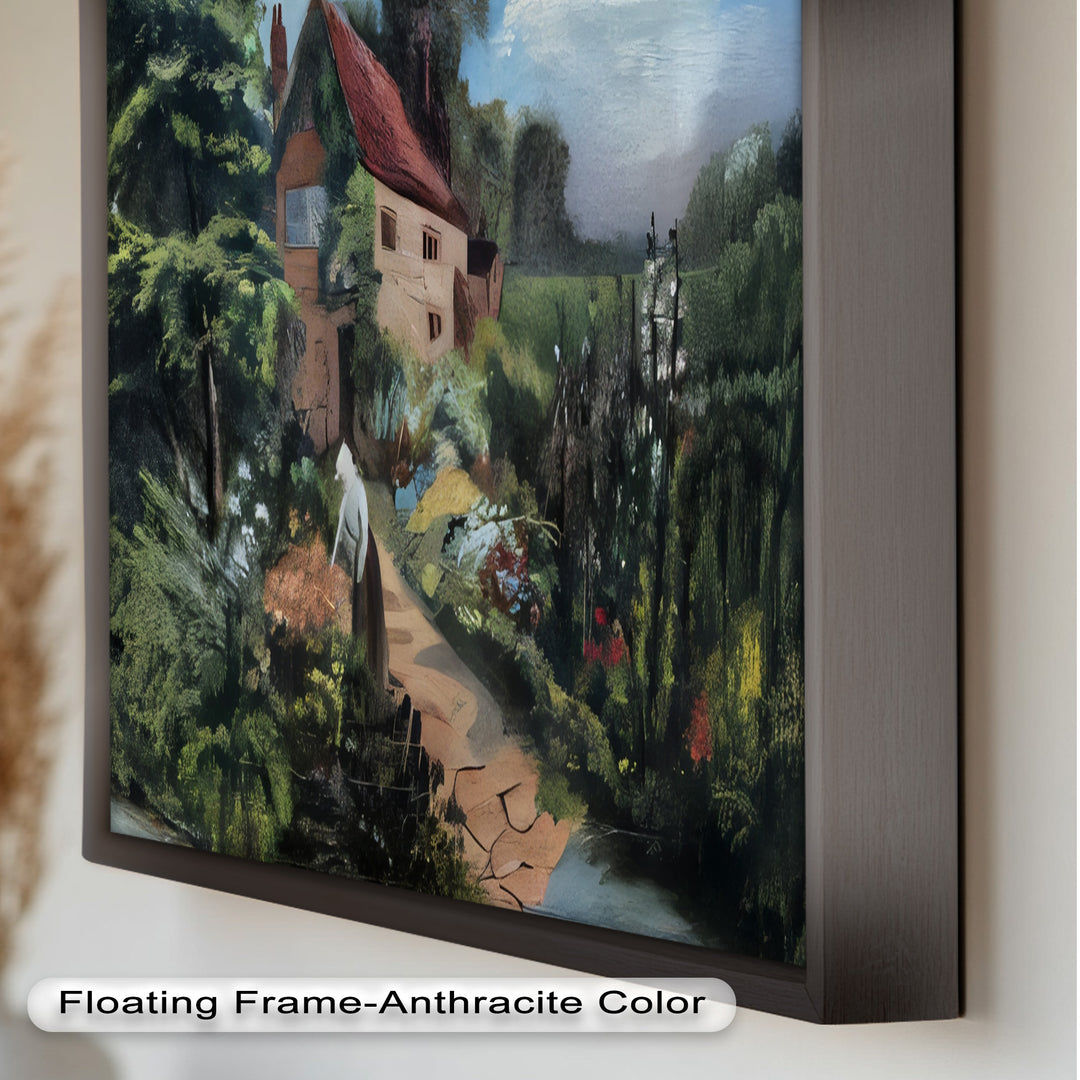Cottage Gartenweg – Vintage Ölgemälde
