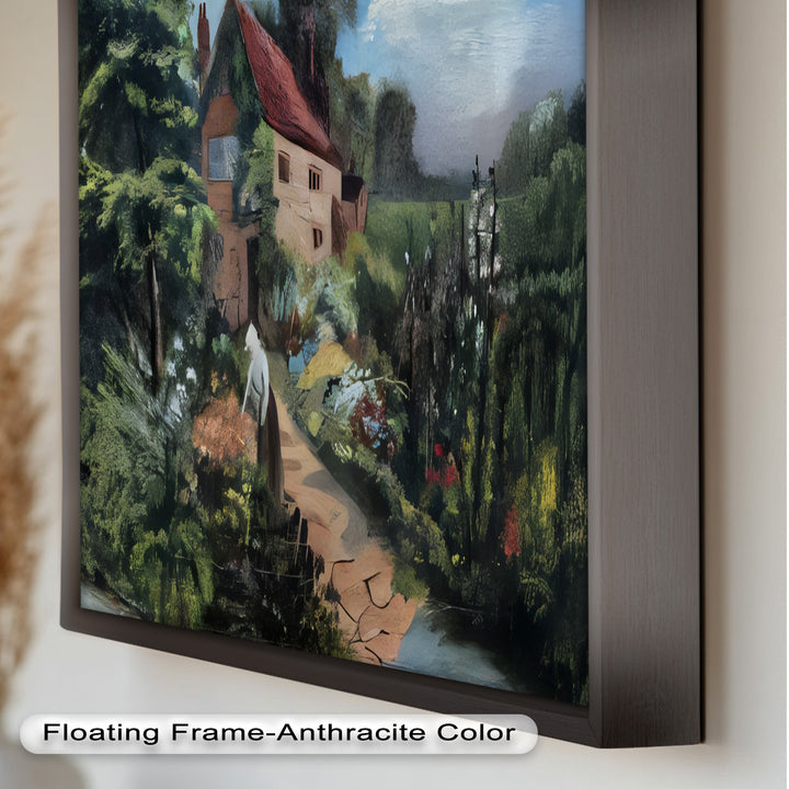 Cottage Gartenweg – Vintage Ölgemälde