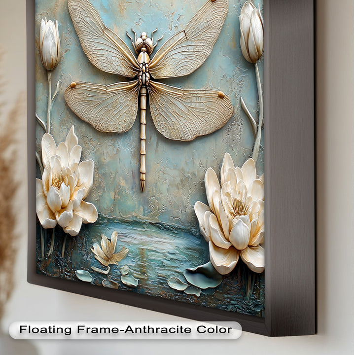 Vintage Dragonfly – Framed Oil Painting