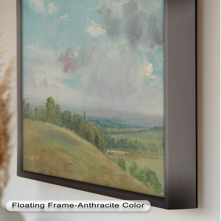 Vintage Landscape Framed Art – Rolling Hills Oil Painting