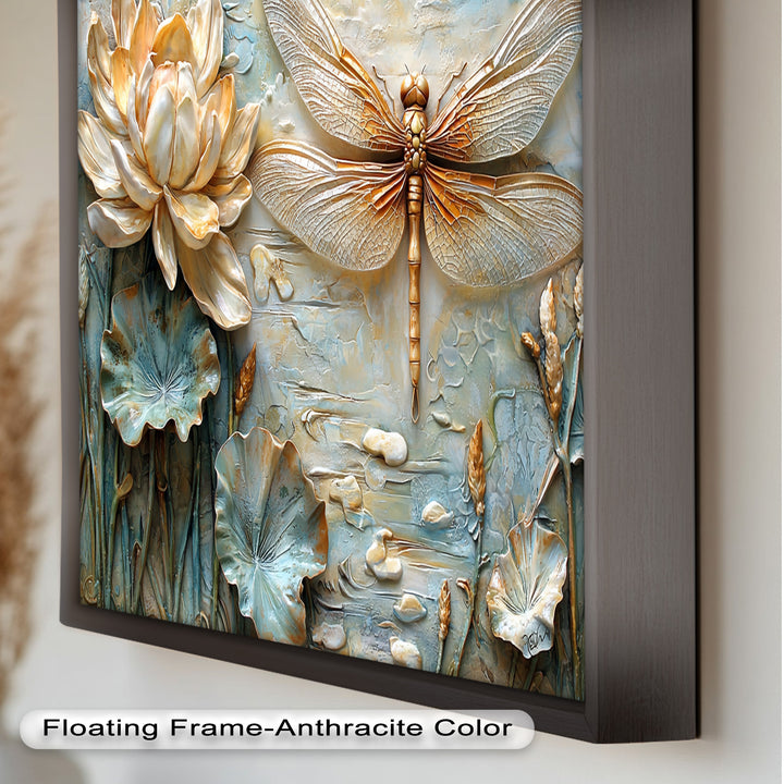 Retro Dragonflies and Flowers – Elegant Nature-Inspired Oil Painting