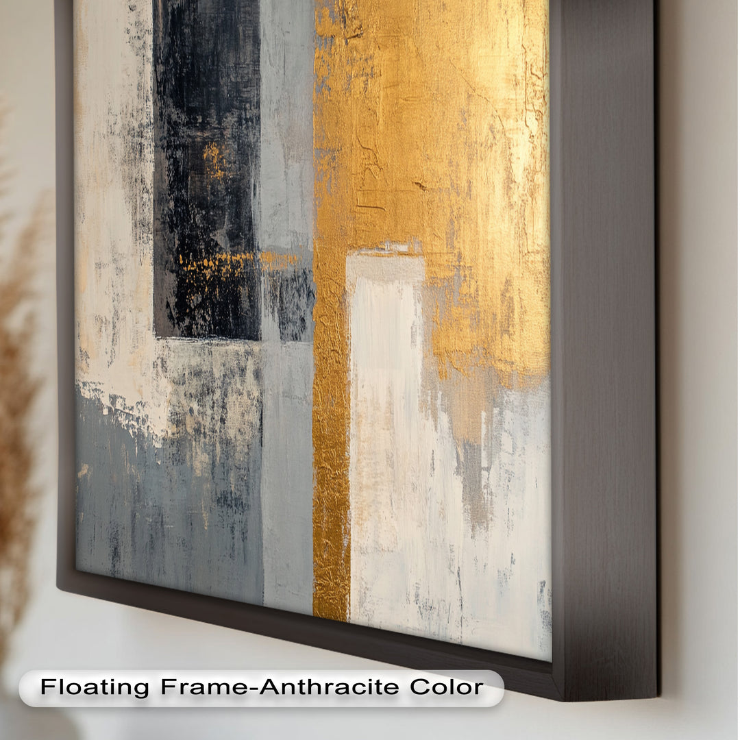 Golden Edge Abstract – Moderne Ölgemälde