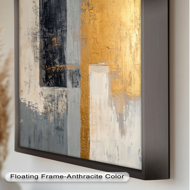 Golden Edge Abstract – Moderne Ölgemälde
