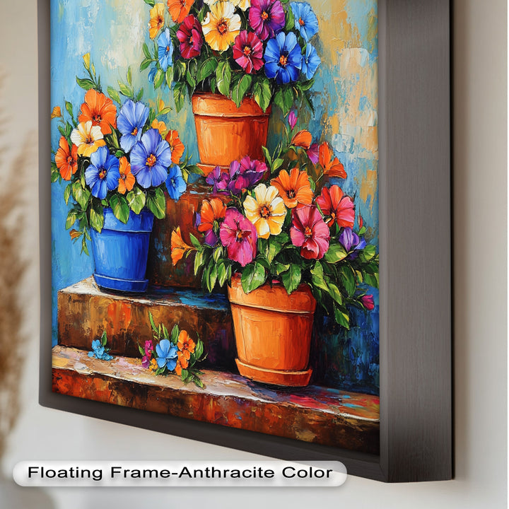 Flower Pots Wall Decor – Botanical Oil Paintings