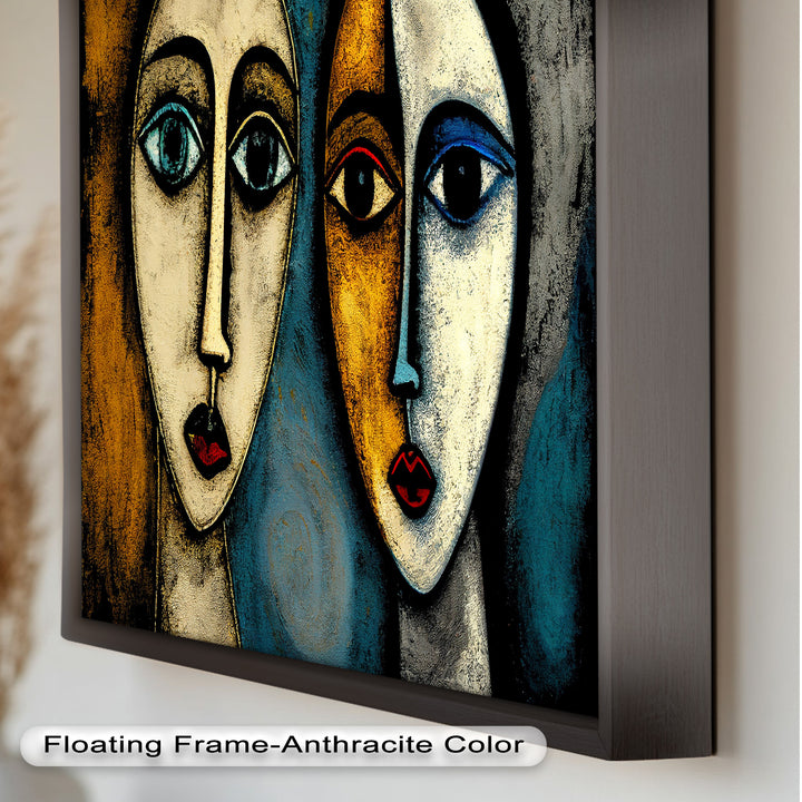 Duality of Gaze – Abstract Expressionist Portrait Picasso Oil Painting