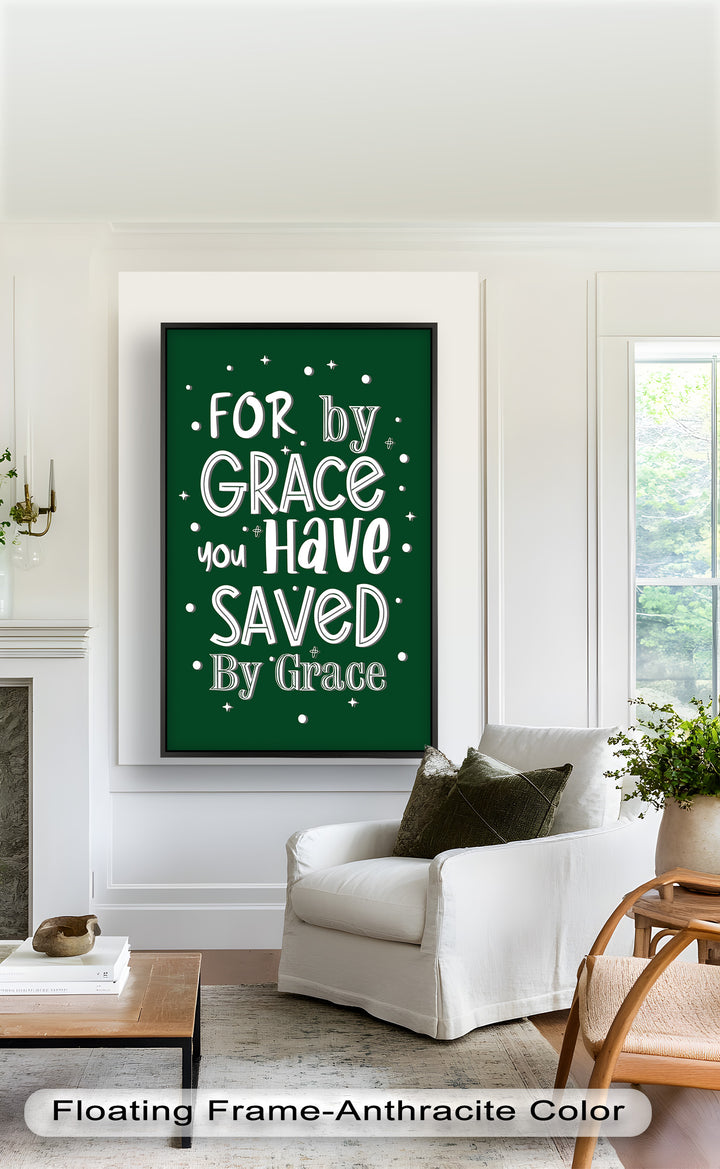 Saved by Grace – Christian Bible Verse Oil Painting