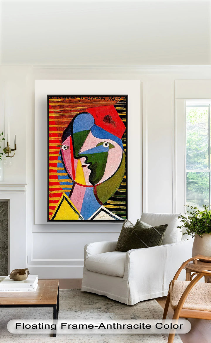 Split Gaze – Colorful Abstract Portrait Picasso Oil Painting - MyPhotoStation