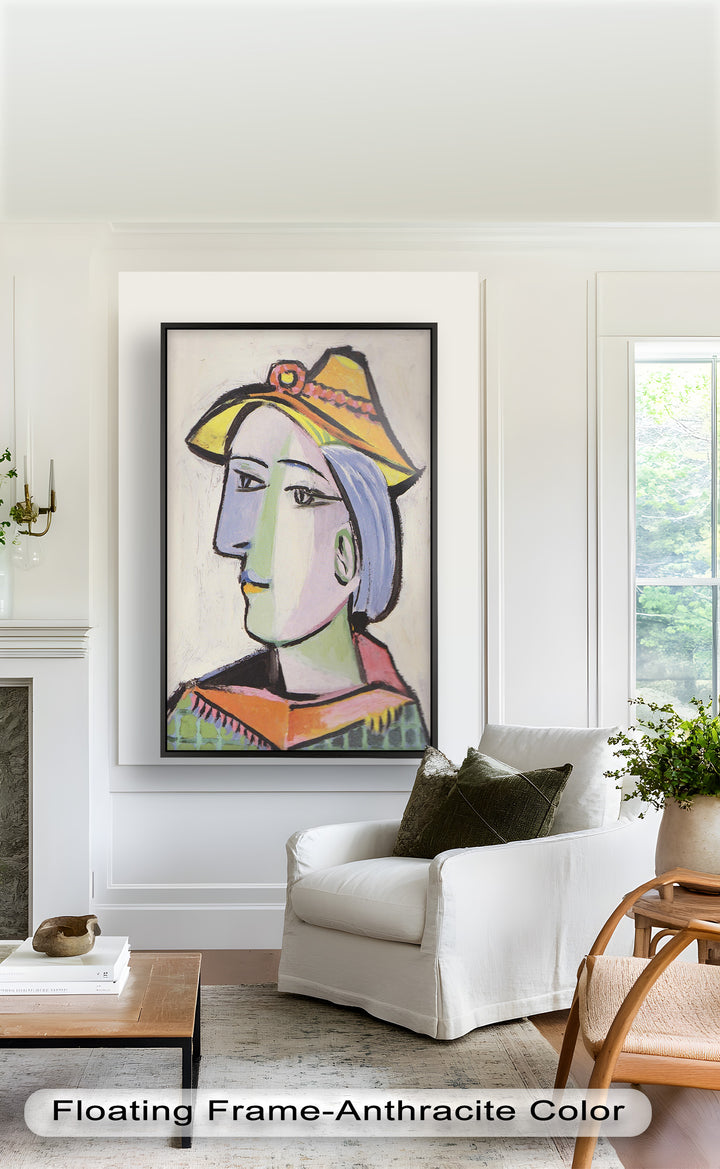 Tranquil Gaze – Picasso-Inspired Side Profile Oil Painting