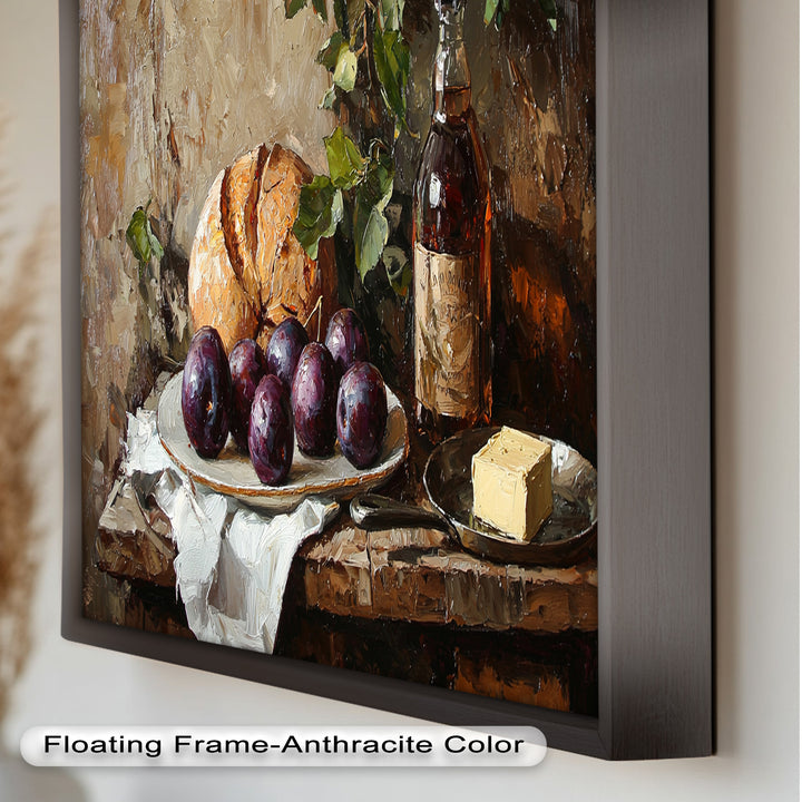 Farmhouse Kitchen Plum & Bread – Still Life Oil Painting