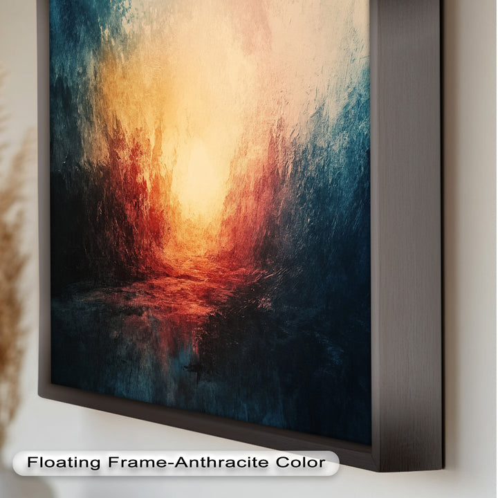 Eclipse Awakening – Feuriges Lichtexplosion-Abstraktes Ölgemälde