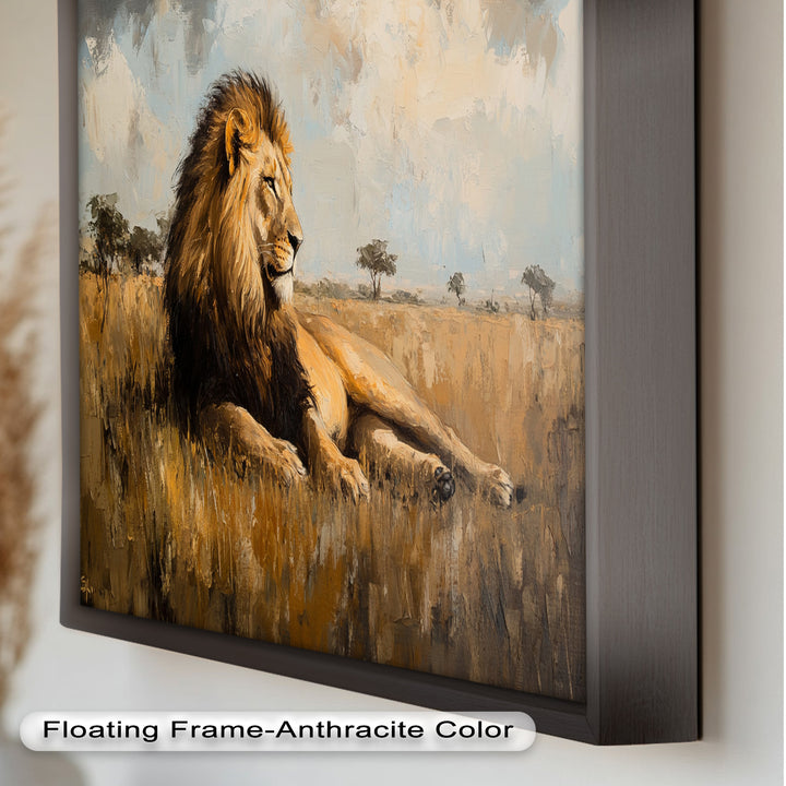 Majestic Serengeti King – Regal Lion Oil Painting