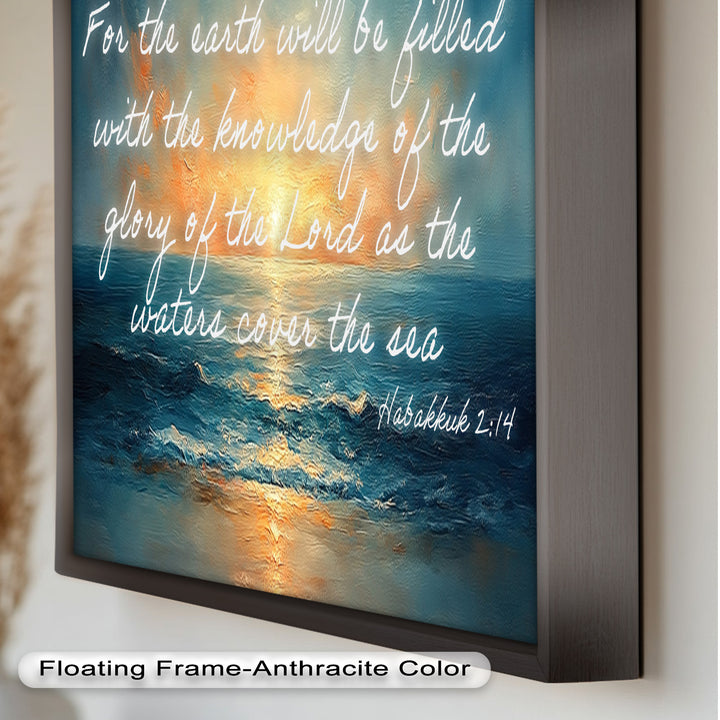 Habakkuk 2:14 – The Glory of the Lord Bible Verse Oil Painting