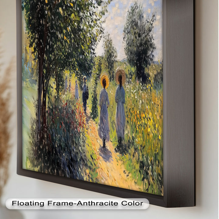 Afternoon Stroll – Sun-Dappled Garden Walk Oil Painting