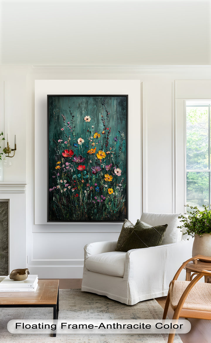 Wildblumen-Symphonie – Ölgemälde am Hudson River