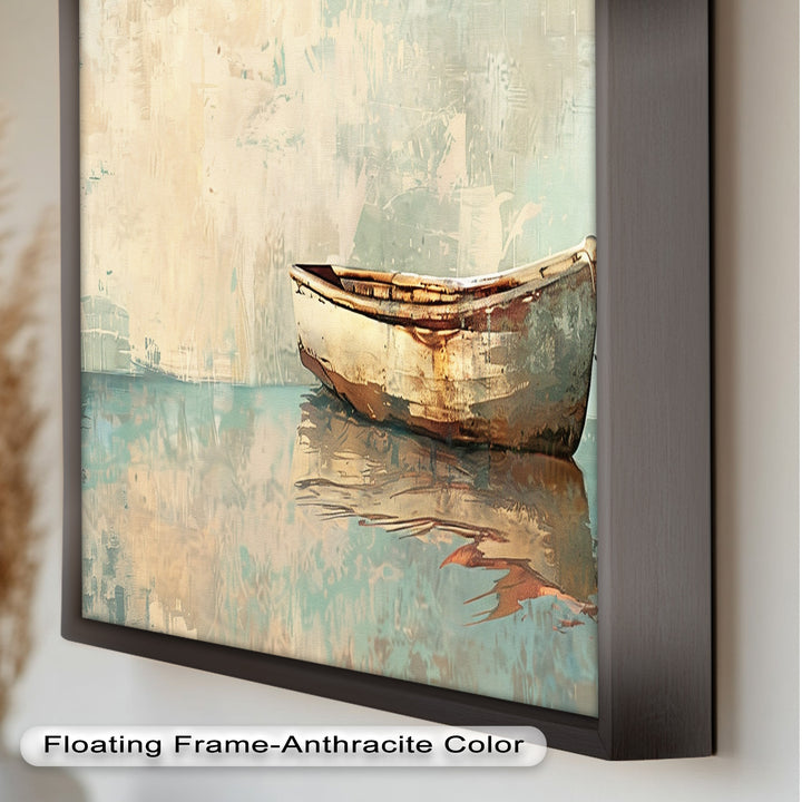 Old Wood Boat – Framed Oil Painting