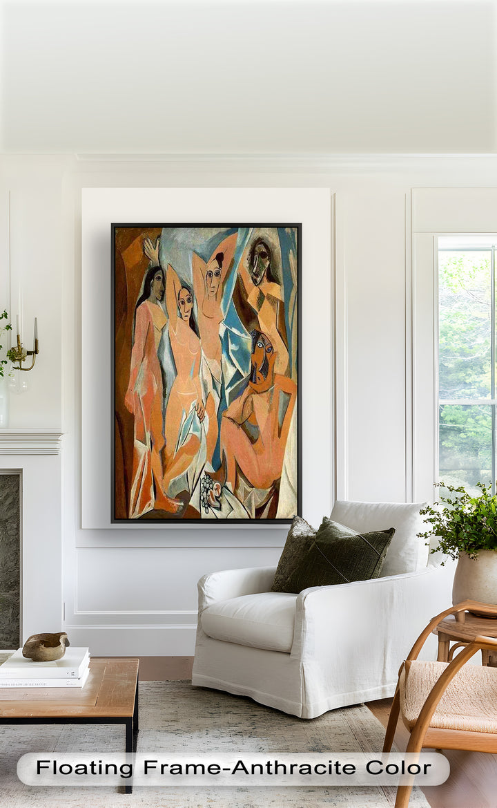 Echoes of Les Demoiselles – Picasso-Inspired Cubist Nude Figures Oil Painting