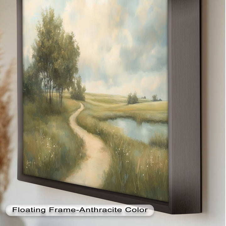 Landweg Landschaft Wandkunst – Pastorales Ölgemälde