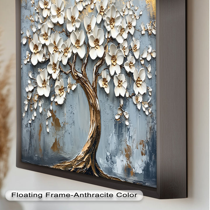 Golden Blossom Tree – Floral Oil Painting