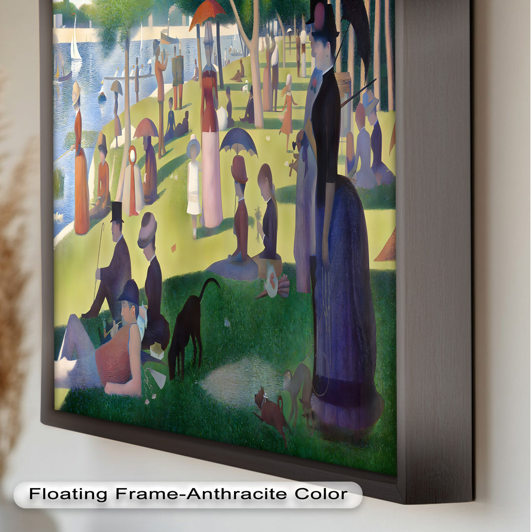 Sonntagsfreizeit am See – Pointillismus-Ölgemälde