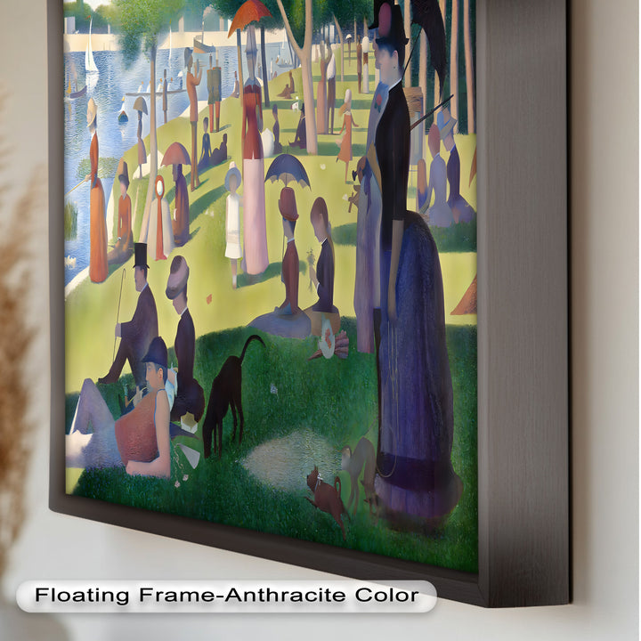 Sonntagsfreizeit am See – Pointillismus-Ölgemälde