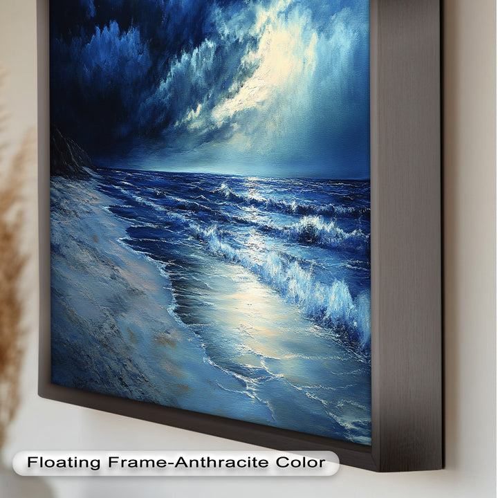 Ocean Wall Art - Stormy Night Seascape Oil Painting