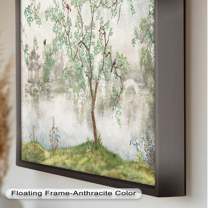 Chinoiserie-Baum – Elegantes orientalisches Ölgemälde