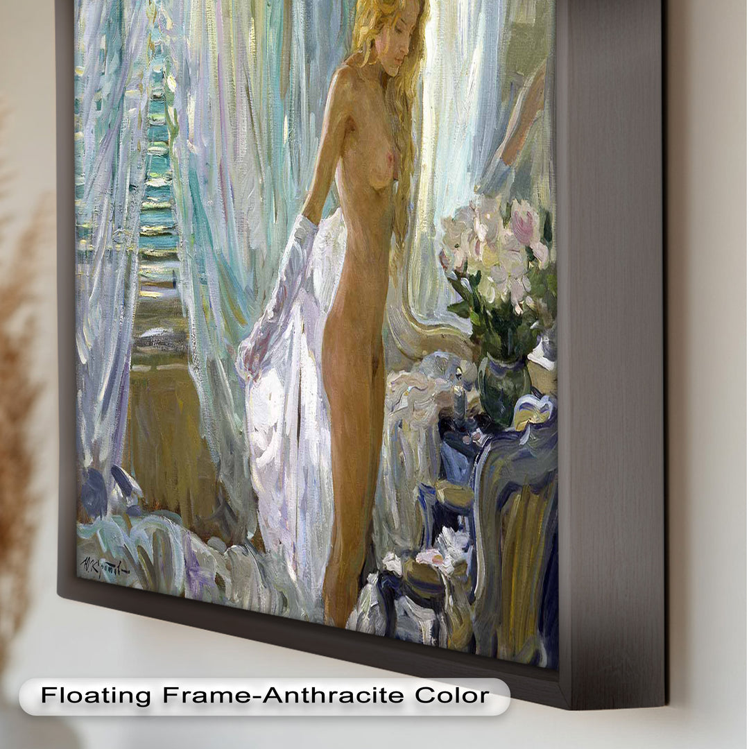 Whispers of Morning Light – Romantic Nude Interior Oil Painting