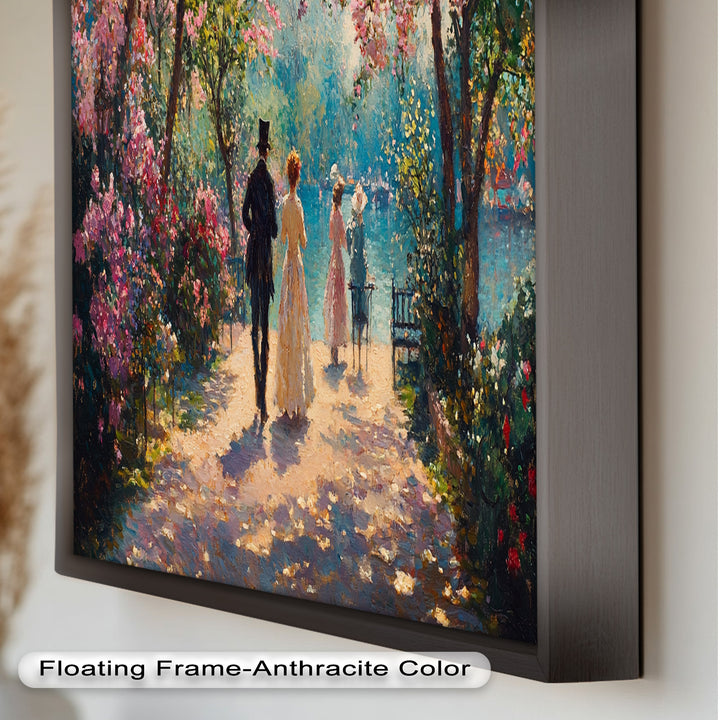 Springtime Promenade – Romantic Garden Path Impressionist Oil Painting