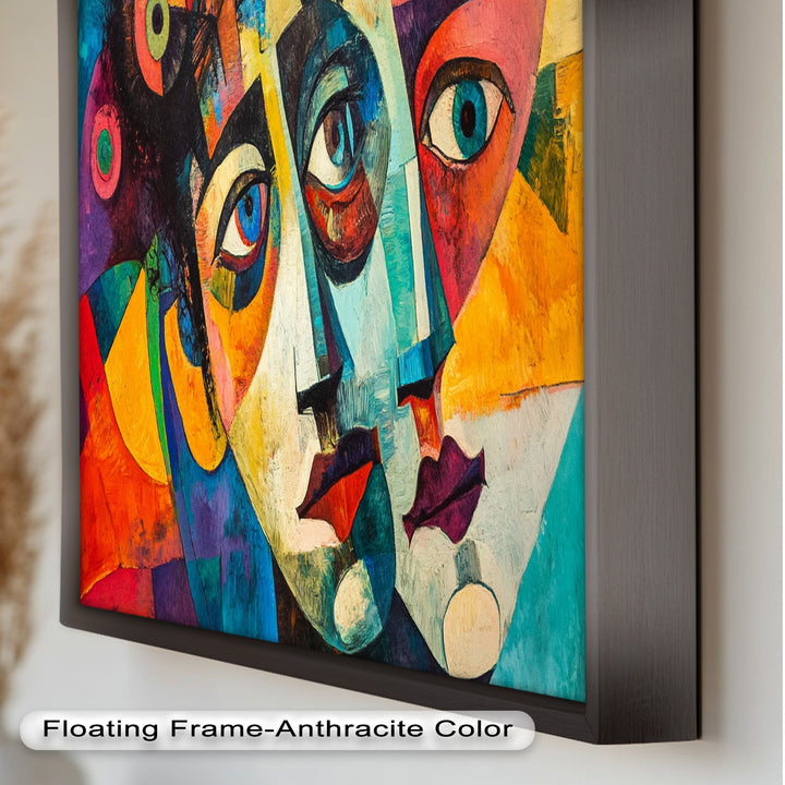 Entwined Visions Oil Painting – Fauvist Dual-Face Expressionism