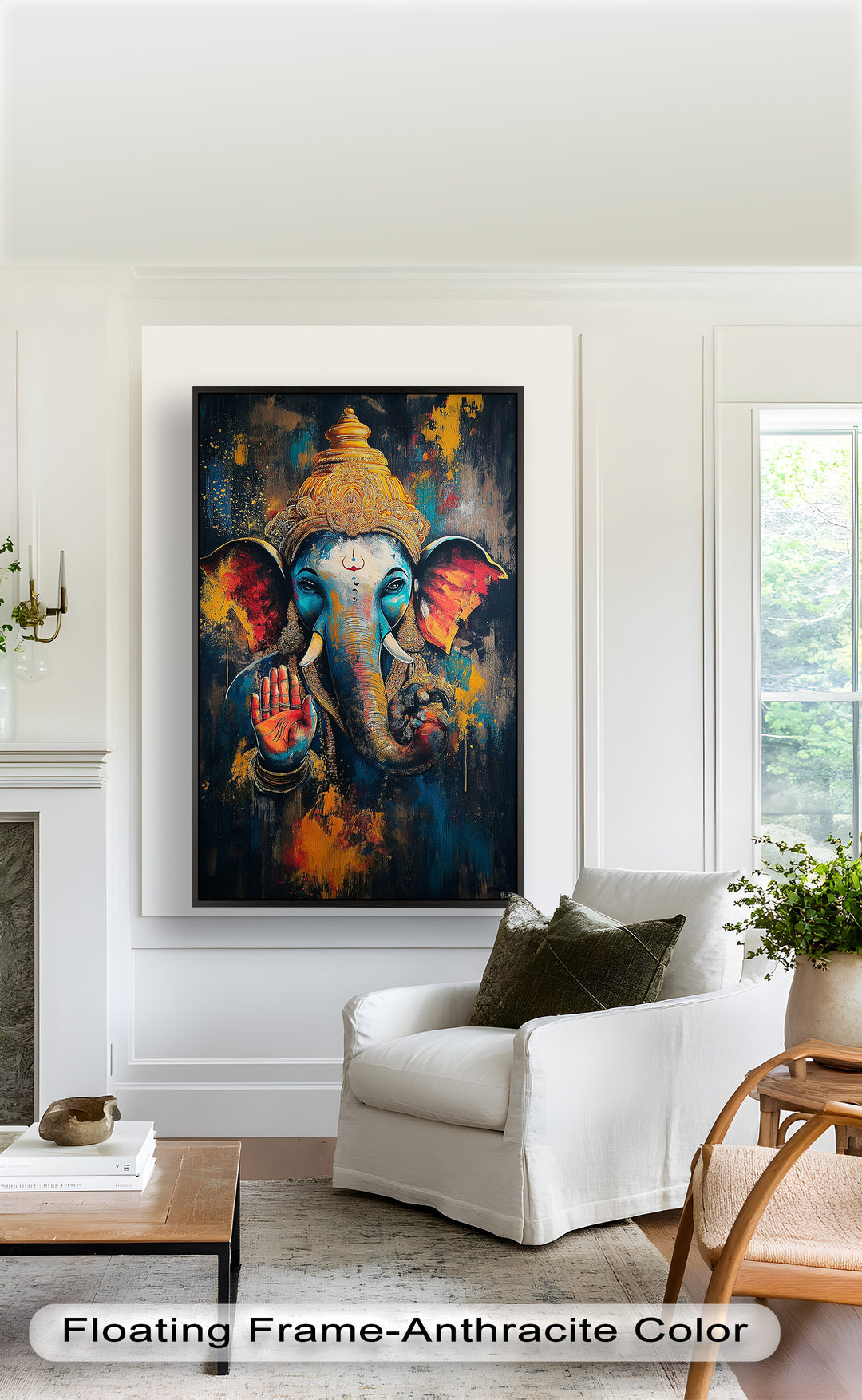 Ganesha Segen Wandkunst – Religiöses Ölgemälde