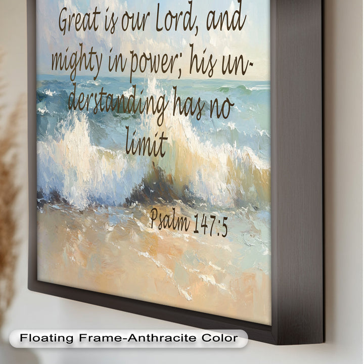 Psalm 147:5 – God's Power and Wisdom Bible Verse Oil Painting
