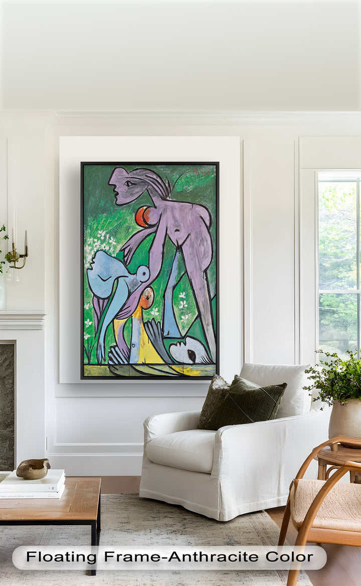 Reclining in Nature – Picasso-Inspired Abstract Nude Oil Painting