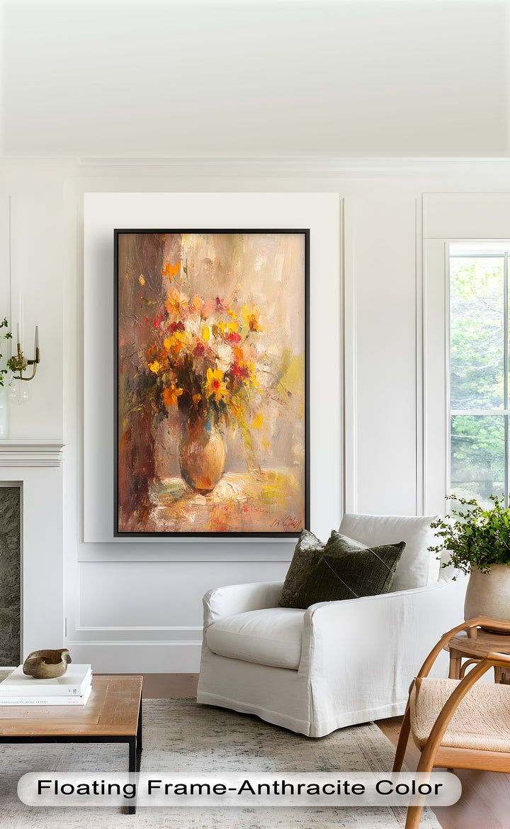 Sunlit Harmony – Vibrant Wildflower Still Life Flower Oil Painting