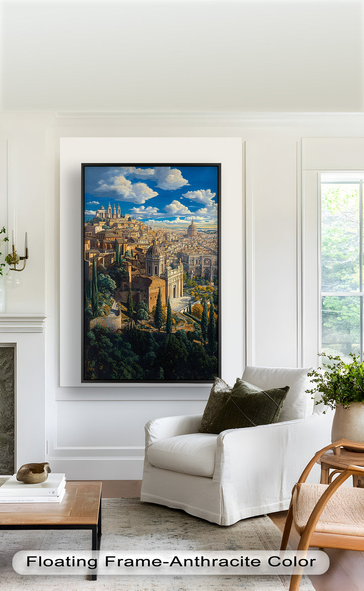 Sunlit Heights of Rome – Classical Cityscape Renaissance Oil Painting