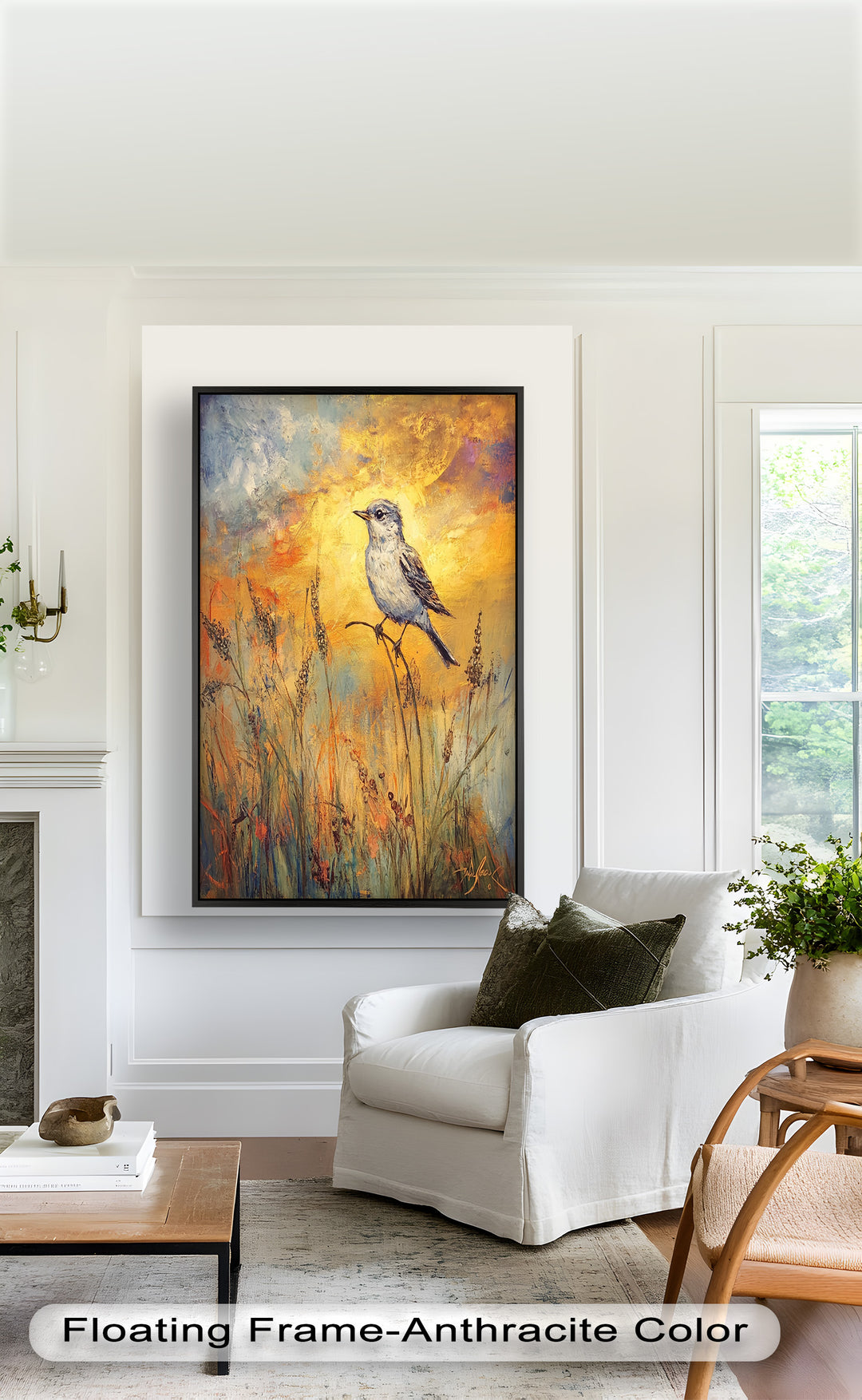 Twilight Songbird – Expressive Bird Oil Painting